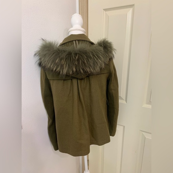 Eachway Sports Women's Jacket Faux Fur Outer Shell Hooded Brown Green Size M - Picture 4 of 15